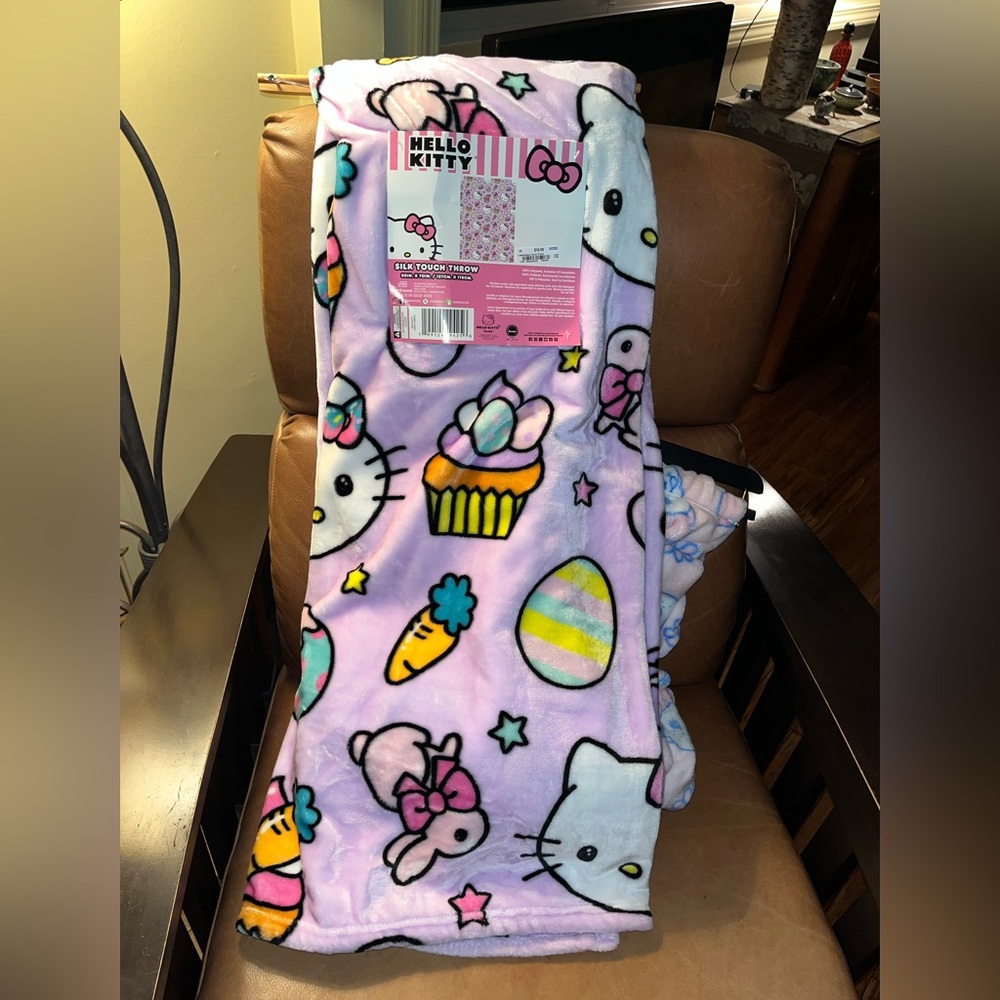 Hello Kitty Lavender and Pink Silk Touch Throw Blanket Easter 2026 NEW NWT